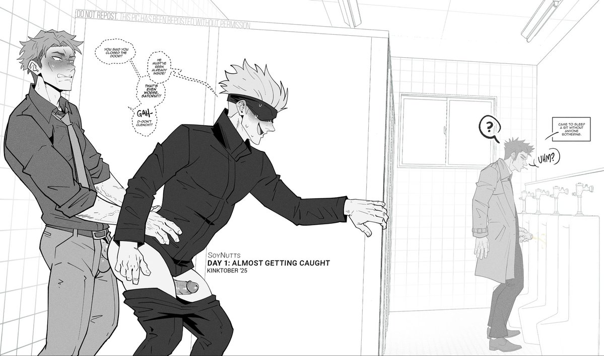 SoyNutts's tweet photo. KINKTOBER 2025
Day 1: Almost getting caught 😏 https://t.co/FPhJpMfuxE
