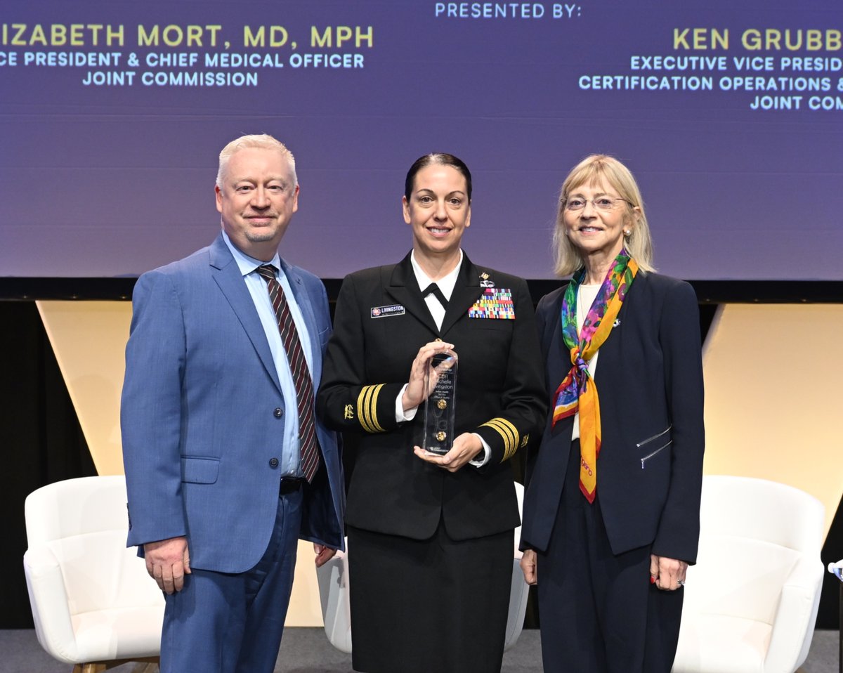 IHSgov's tweet photo. 🧵 Congratulations to Cmdr. Michelle Livingston with the IHS Office of Quality on receiving the 2026 Nurse Leadership Award from @TJCommission! https://t.co/KR5CcG42ZV https://t.co/tzJlts9eLE