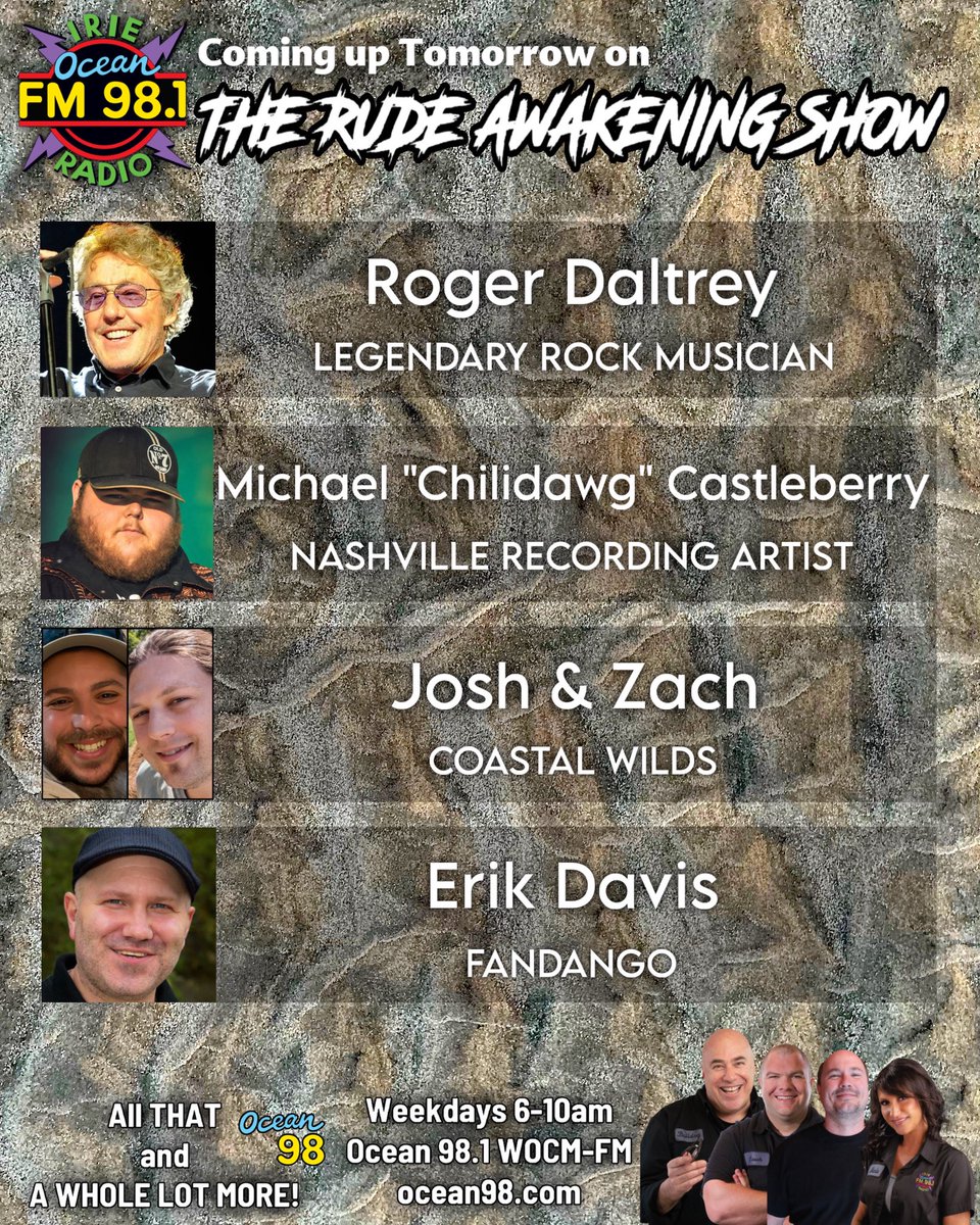 Ocean98WOCM's tweet photo. Coming up tomorrow morning! https://t.co/NVt6PoJAnx #ocean98 #ocmd #bulldogsrudeawakeningshow #voiceofthecommunity #thankyouforlistening https://t.co/BdSHirF0hh