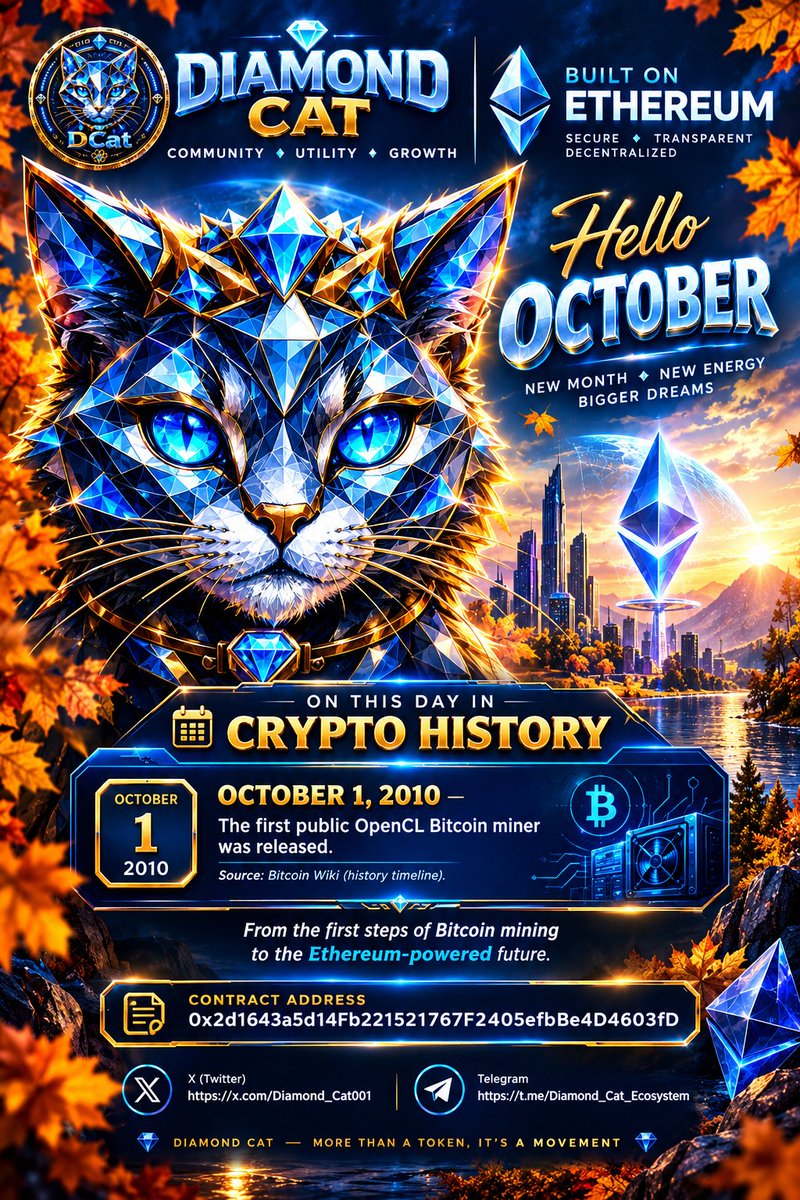 Diamond_Cat001's tweet photo. YOUR CRYPTO RADAR JUST FOUND A CAT. 🐱💎
Diamond Cat is building its presence on Ethereum and bringing its community along for the ride.
$DCAT — DYOR.
CA: 0x2d1643a5d14Fb221521767F2405efbBe4D4603fD
#DCat #Crypto https://t.co/eQrEfTJylD