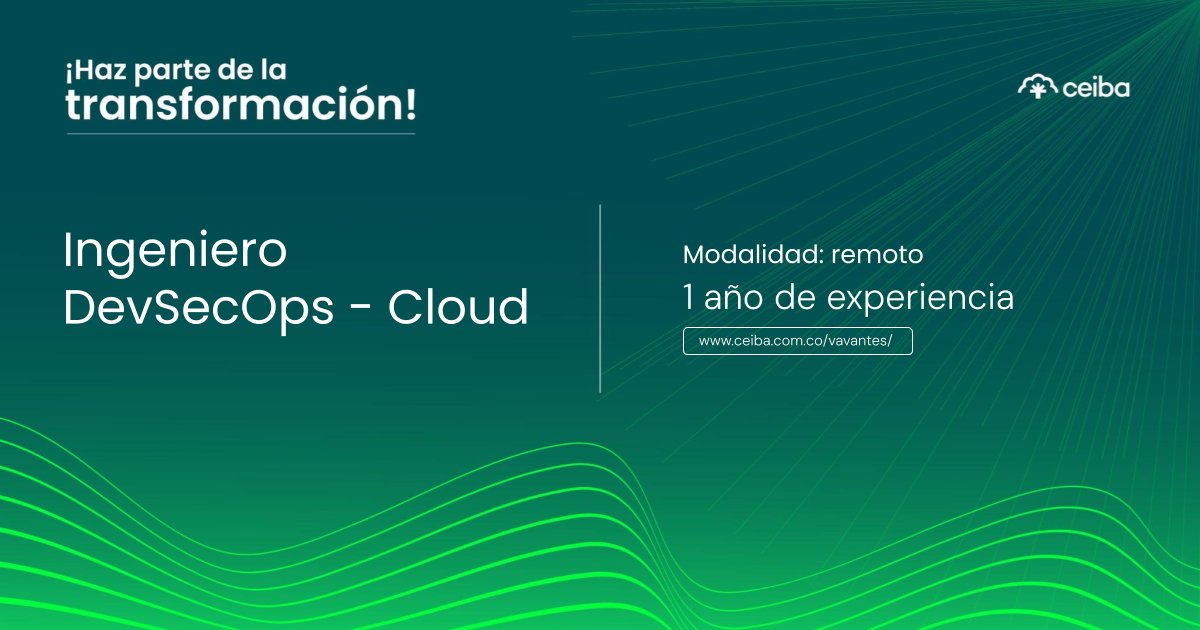 CeibaSoftware's tweet photo. ¡Haz parte de la transformación #DevSecOps!   

En #FamiliaCeiba buscamos Ingeniero DevSecOps - Cloud 

 📝 Aplica en https://t.co/PNETYHosUc
🔎 Visita nuestro sitio https://t.co/yJlx0RborL 

¡Únete a #CeibaGT!  

#Cloud #DevSecOpsEngineer #DevSecOpsJobs #TrabajoRemoto https://t.co/C9U7W8Bpsn