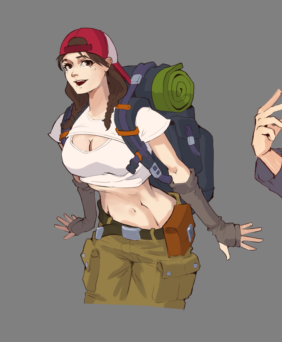 DimaSharak's tweet photo. It was a long time since last post, but finally I was on a vacation. 
But here I am again and here is one more character. 
A hiker girl.
 #インディーゲーム #ゲーム開発 #indiedev #gamedev #solodev #supboarding #conceptart #characterdesignㅤ https://t.co/HJXAImOaEA