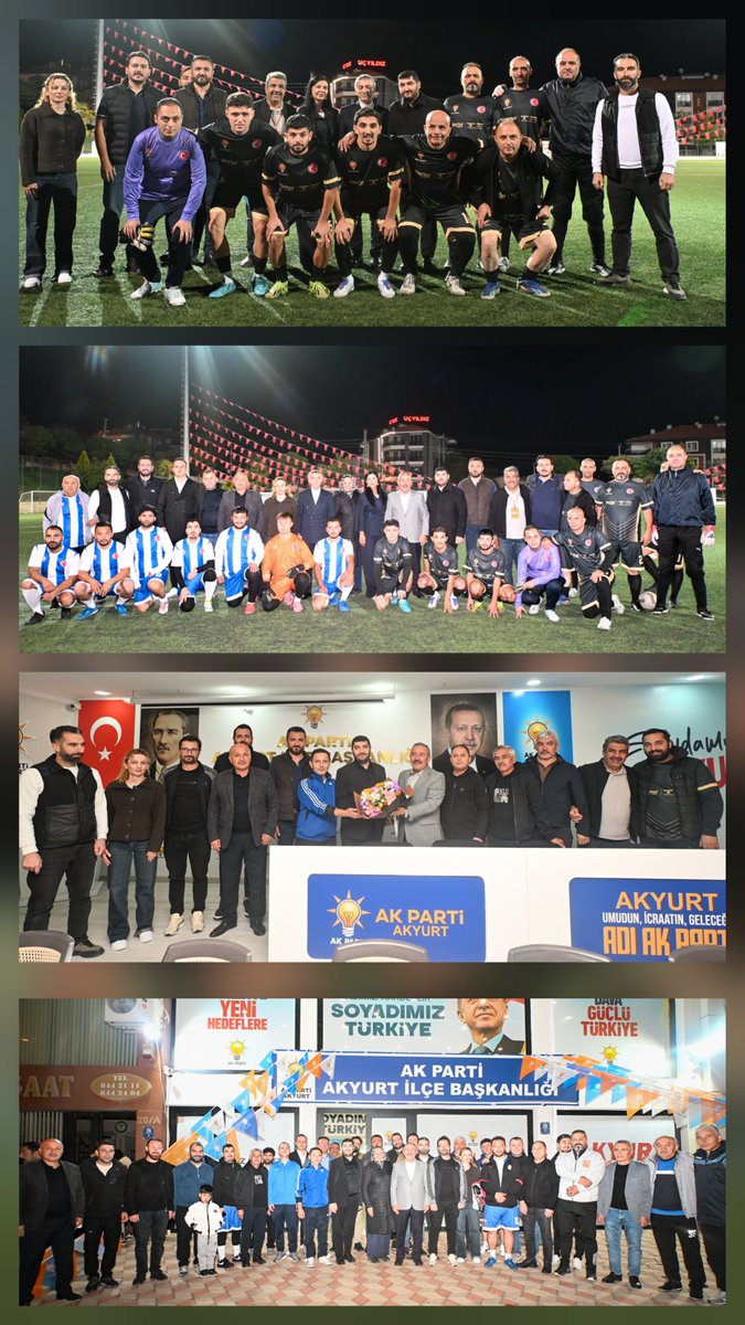 aketimesgut06's tweet photo. 📍 AKYURT

Ankara İl Başkanlığımızın öncülüğünde gerçekleştirilen İlçe Teşkilatları Arası Futbol Turnuvası kapsamında, ikinci müsabakamızı Akyurt İlçe Teşkilatımız ile gerçekleştirdik.

Teşkilatlarımız arasındaki birlik, beraberlik ve kardeşlik duygularını pekiştiren müsabaka; karşılıklı saygı, centilmenlik ve dayanışma içerisinde tamamlandı.

Sporun birleştirici gücü vesilesiyle teşkilatlarımız arasındaki gönül bağlarını daha da güçlendiren bu anlamlı organizasyonda emeği ve katkısı bulunan Ankara İl Başkanlığımıza, Akyurt İlçe Teşkilatımıza ve tüm teşkilat mensuplarımıza teşekkür ediyoruz.

Birlik ve beraberliğimizin sahaya yansıdığı, kardeşliğimizin güçlendiği nice güzel organizasyonlarda buluşmak dileğiyle.
#Etimesgut #AKParti #AKPartiEtimesgut 
@akpartiakyurt