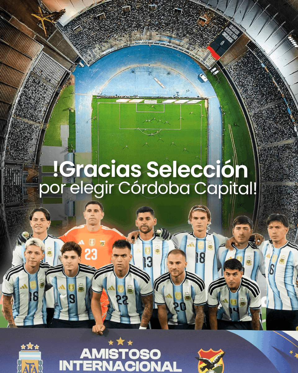 PasseriniOk's tweet photo. 🇦🇷 ¡Gracias, Selección, por elegir #CórdobaCapital! ⚽

Anoche vivimos una gran fiesta del fútbol en nuestra ciudad, que volvió a ser escenario de un evento deportivo de primer nivel.

Gracias a una decisión favorable de la AFA y a las gestiones del Gobierno de Córdoba, más de 8.000 chicos y chicas de escuelitas de fútbol, clubes de barrio y organizaciones sociales de toda la provincia pudieron disfrutar del partido y estar cerca de sus ídolos. Una experiencia inolvidable para todos ellos.

Y qué orgullo contar con el Cuti Romero, cordobés, figura y capitán de la Selección, que además nos regaló uno de los goles de la noche. 💙

Córdoba está preparada para recibir los grandes eventos deportivos del país. Tenemos infraestructura, seguridad y un estadio mundialista como el Mario Alberto Kempes, que nos permite recibir a los mejores del mundo y vivir noches que quedan en la historia. 🏟️