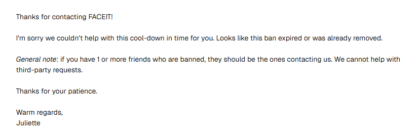no_mercys's tweet photo. @FACEIT_Darwin Hi, This response completely misses the point. My cousin and I were disconnected from the FACEIT server in the middle of a match and were unable to reconnect for the entire game. https://t.co/wayNNNgY0M