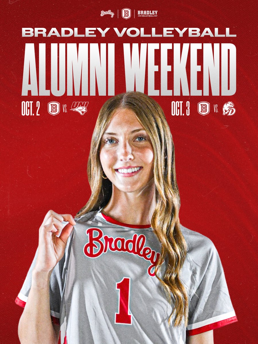 BRADLEYvolley's tweet photo. We are 𝙀𝙓𝘾𝙄𝙏𝙀𝘿 to bring back our Alumni this Homecoming Weekend!!🅱️‼️ https://t.co/j66xbfZQJD