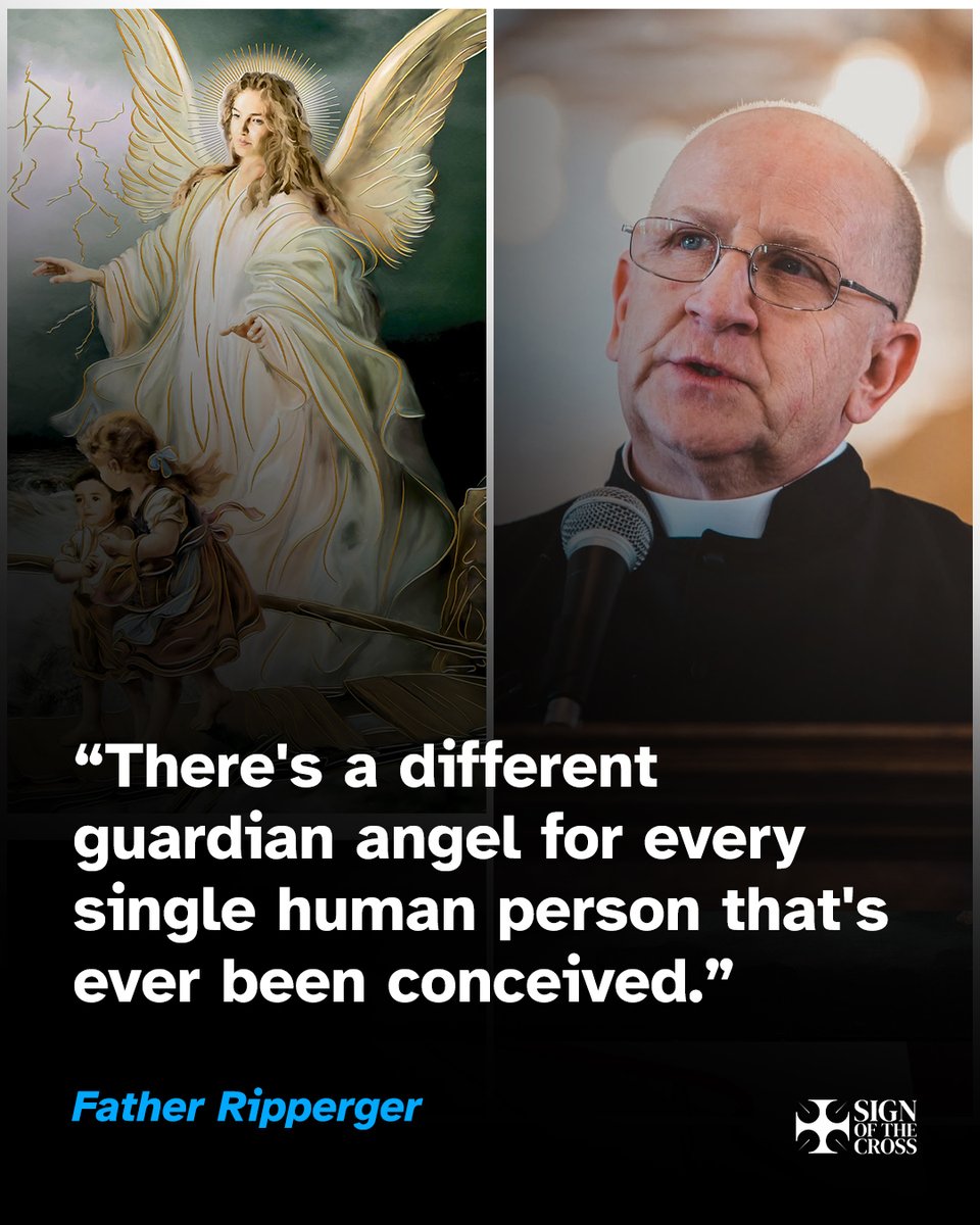 CatholicSOTC's tweet photo. Fr. Ripperger: "There's a different guardian angel for every single human person that's ever been conceived."

Tomorrow the Church celebrates the Feast of Guardian Angels. Remember to pray to them! https://t.co/tfyLiZ7o1d