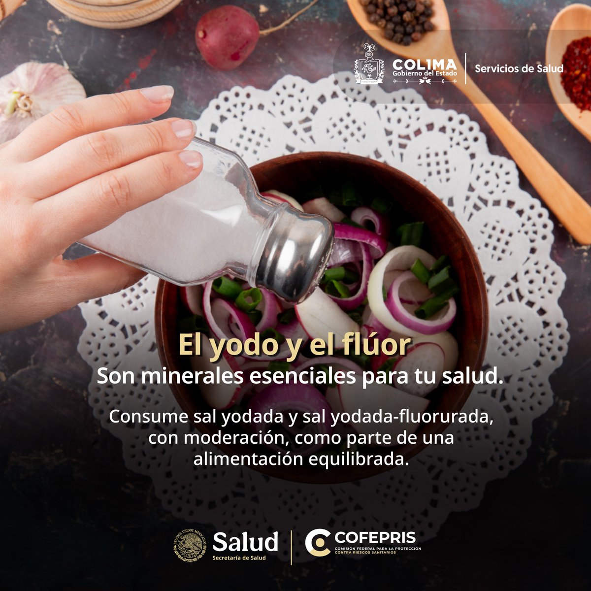 COESPRIScolima's tweet photo. Usar sal con yodo y flúor, con moderación en tus comidas es la forma más sencilla de prevenir deficiencias de yodo y mantener tu metabolismo y el de tu familia en equilibrio. ✅ 🛡️👪
#SalYodada #ConsumoResponsable https://t.co/PfR4PxgYSC