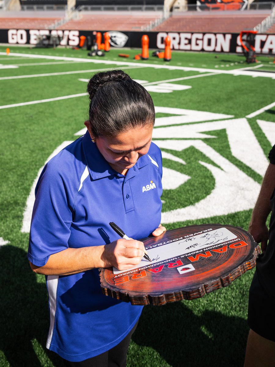 BeaverFootball's tweet photo. ELITE at what she does! Miss Maria, you are Dam Rare 💪 
—
#TheDamStandard https://t.co/97ixW0eQu8