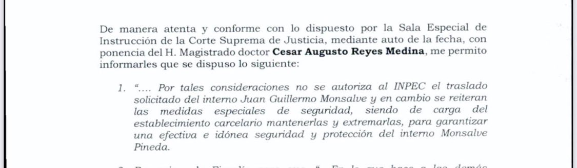 DavidGerardoC's tweet photo. 1. Si el propio INPEC pedía mover al recluso por temas logísticos o de control, ¿por qué la insistencia del magistrado Reyes en prohibir de forma tácita cualquier traslado fuera de La Picota?

2. ¿Qué papel jugaban las llamadas y las alertas del entorno del senador Iván Cepeda cada vez que se mencionaba reubicar a este interno?

Un documento abre más preguntas que respuestas. 

¿Protección legítima o un trato preferencial que otros presos jamás han tenido?
