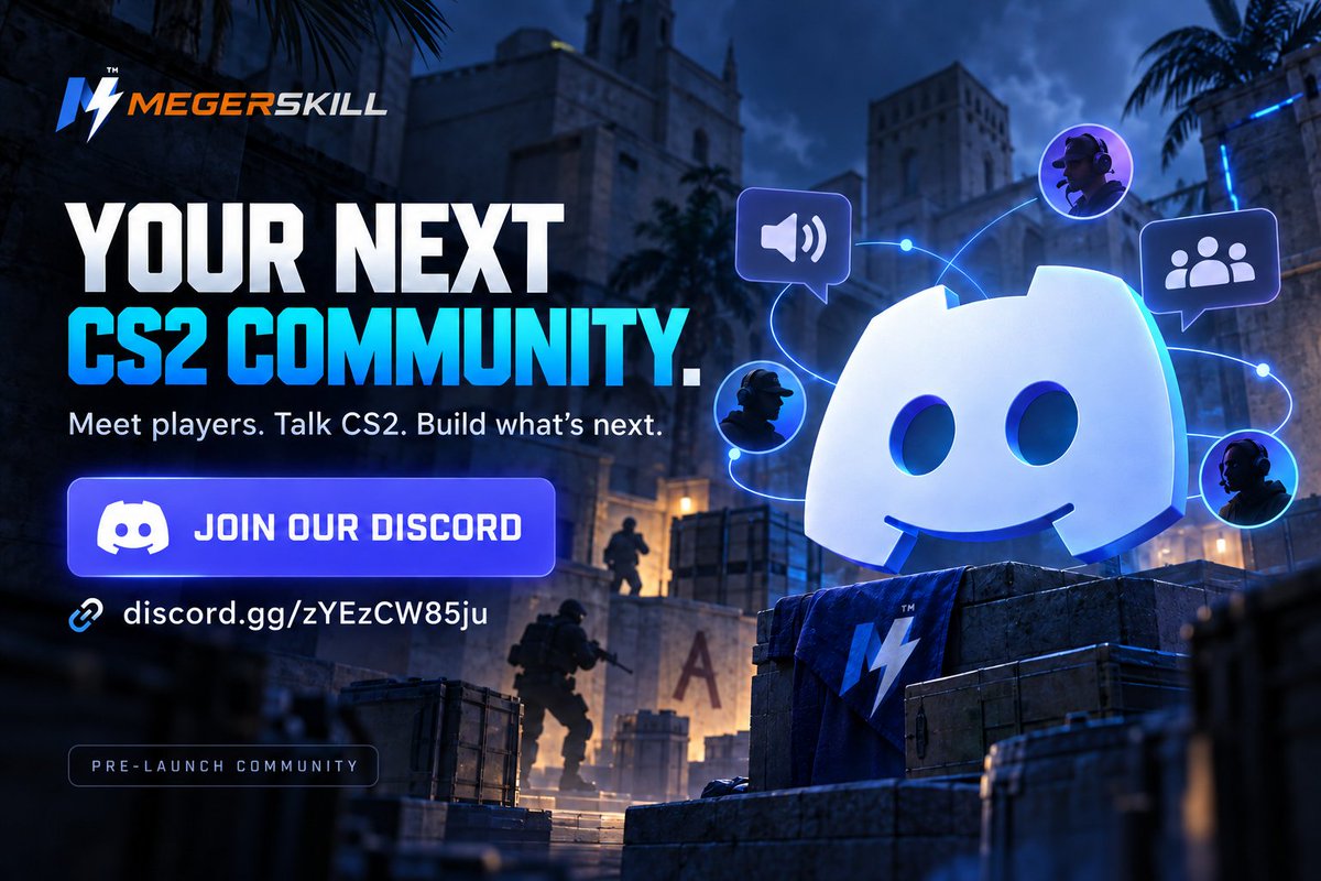 MagusOfAges's tweet photo. Counter Strike 2 playersโfind your next community.
Join the MegerSkill Discord to meet players, talk CS2 and follow our journey towards launch. Help shape what comes next.
Join us ๐ https://t.co/QEhh9JbJTR
#CS2 #MegerSkill #Esports https://t.co/nhftl269KF