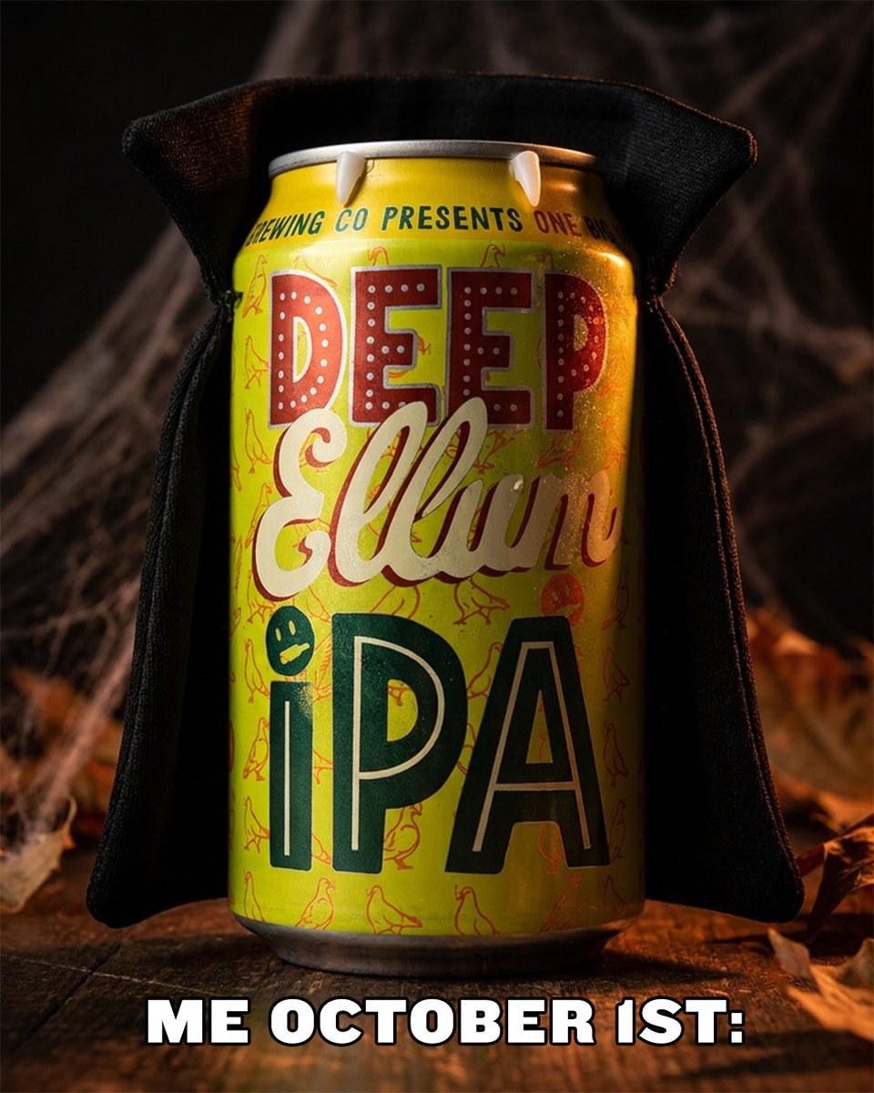 deepellumbrewco's tweet photo. SPOOKY SEASON IS HERE!! IPA WEATHER IS HERE!! 🍻
#halloween #ipa #dallas #loverunsdeep https://t.co/1rqzJKWwbg