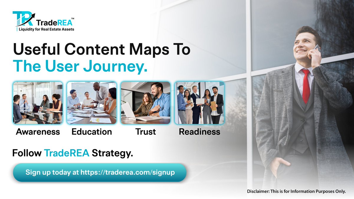 traderea_'s tweet photo. Useful content should match the user journey.
TradeREA focuses on helping users move from awareness to education, trust, and readiness through clear platform information, responsible wording, and simple next steps.
The goal is to make the real estate technology experience easier to understand before users move forward.
Sign up today at: https://t.co/SNUsn5cldw