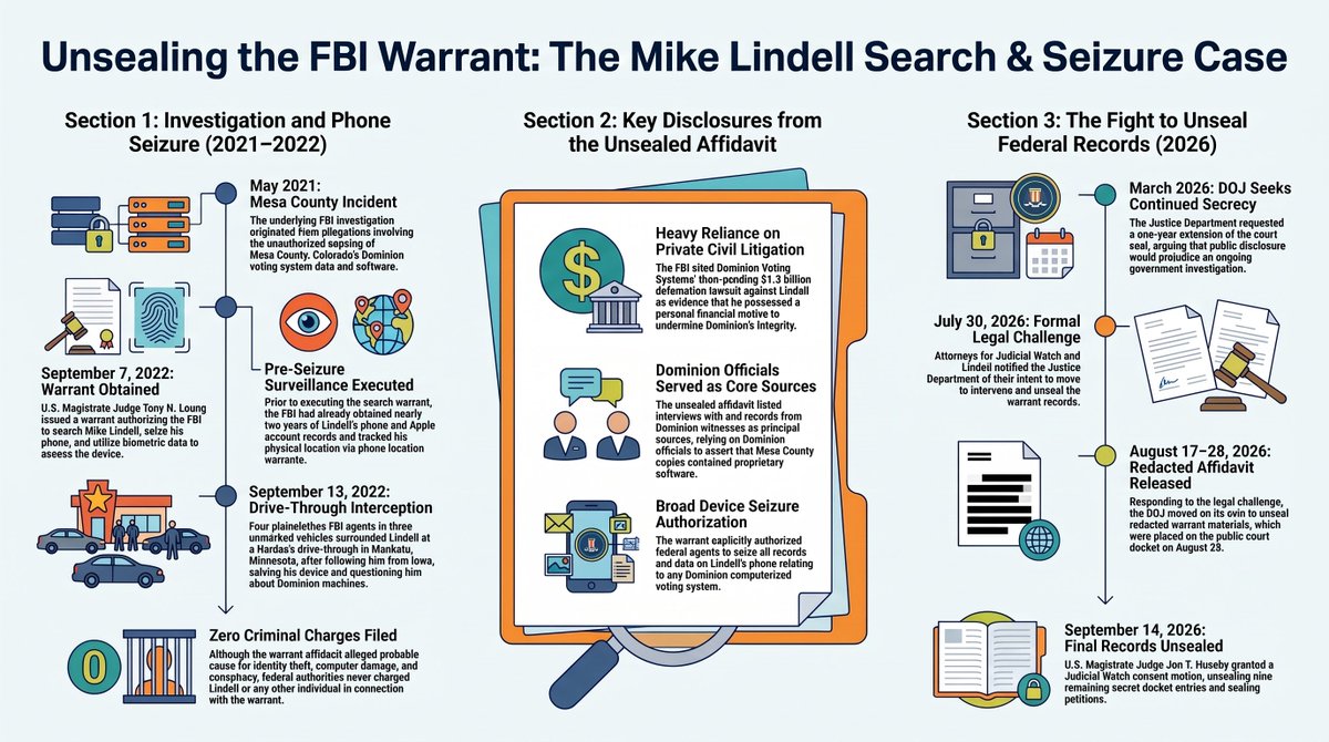 pjcolbeck's tweet photo. THIS IS BIG!
It certainly appears that the "artist formerly known as Dominion" used Biden's FBI to dig up dirt on my friend Mike Lindell in support of their civil litigation against him.  

Then...the federal government sealed the search warrant records to prevent discovery of this cozy little relationship.

This is what weaponization of government looks like under communists.
https://t.co/QSOC9tiNyA

H/T Judicial Watch!
@realMikeLindell @RealLindellTV @JudicialWatch @christina_bobb @laralogan @VanessaBNews @EmeraldRobinson @C__Herridge @SidneyPowell1 @AttyStefLambert @PatrickByrne