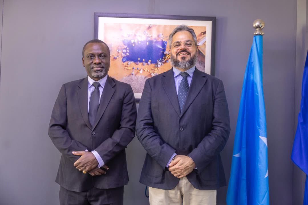 karamagih's tweet photo. I met with IOM Somalia Representative Manuel Marques Pereira (@3mpereira) to discuss health priorities affecting migrant populations in Somalia.

Our discussion explored opportunities to deepen surveillance at points of entry and make greater use of available information by integrating data from IOM’s Displacement Tracking Matrix, Migrant Resource Centres and other sources into the Early Warning and Alert Response Network.

We also discussed strengthening mental health and psychosocial support for migrant populations.
Strengthening surveillance, connecting information across systems, and ensuring access to appropriate health and psychosocial support are important to improving timely detection and response to health risks among migrant populations. #HealthforAll #Somalia.