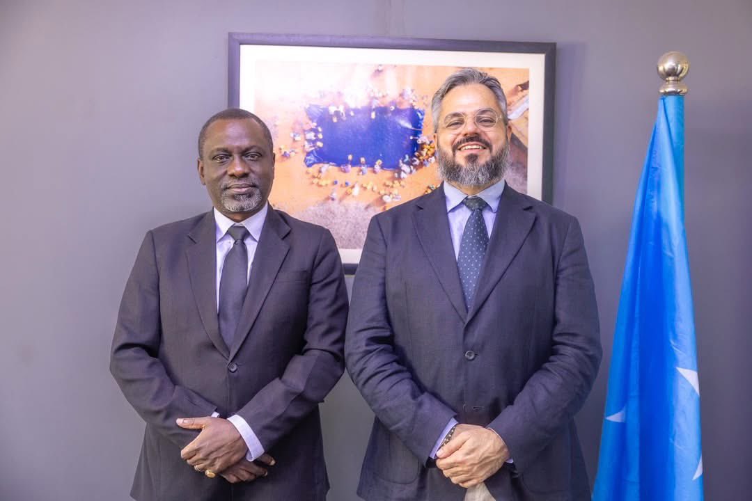 karamagih's tweet photo. I met with IOM Somalia Representative Manuel Marques Pereira (@3mpereira) to discuss health priorities affecting migrant populations in Somalia.

Our discussion explored opportunities to deepen surveillance at points of entry and make greater use of available information by integrating data from IOM’s Displacement Tracking Matrix, Migrant Resource Centres and other sources into the Early Warning and Alert Response Network.

We also discussed strengthening mental health and psychosocial support for migrant populations.
Strengthening surveillance, connecting information across systems, and ensuring access to appropriate health and psychosocial support are important to improving timely detection and response to health risks among migrant populations. #HealthforAll #Somalia.
