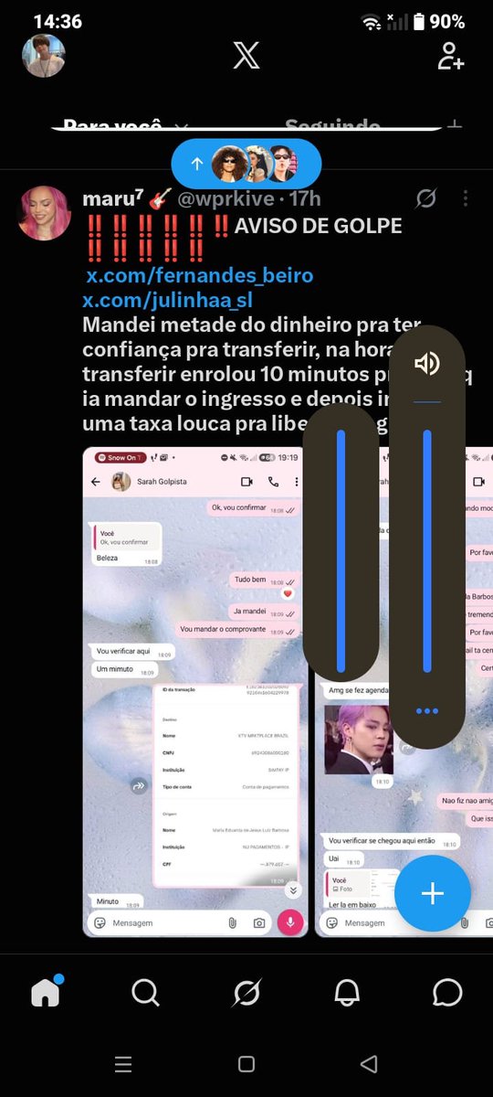 glrysc6i's tweet photo. GOLPISTA!!!
tem os ingressos,pede o dinheiro não faz mediação e depois não manda o ingresso e diz que pede taxa sendo que o quentro não pede taxa !!! Usa vários números e contas diferentes já deu vários golpes.
@sarah_ribeiro @ju_lindacosta  está são duas contas dela . https://t.co/g30ZtQpVQI