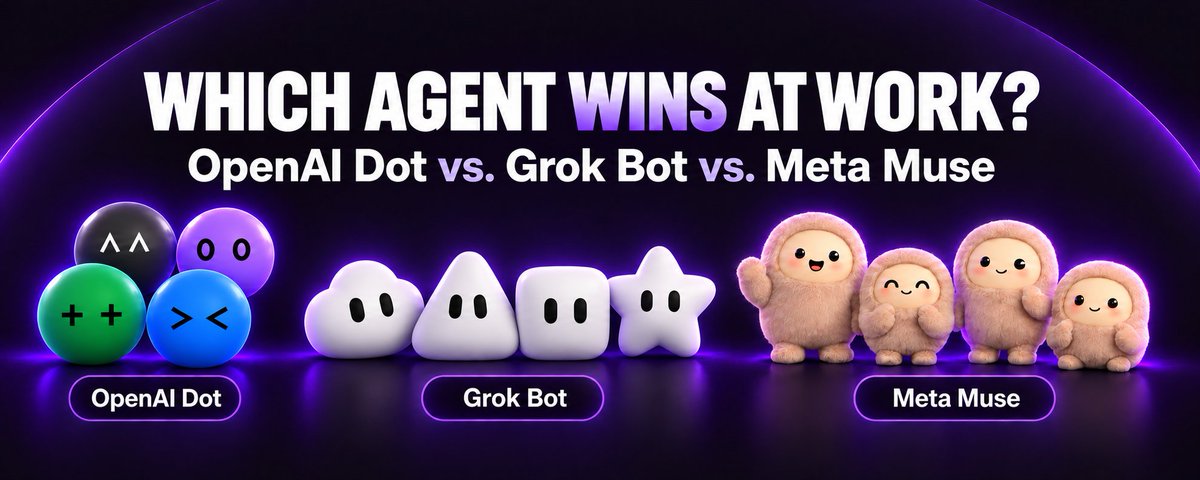 Which agent wins at work: OpenAI Dot vs Grok Bot vs Meta Muse