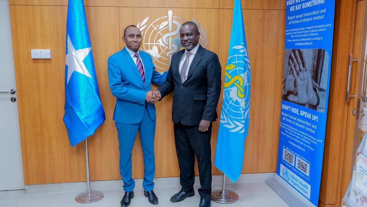 karamagih's tweet photo. Closer alignment and stronger coordination across the health sector will be important to advancing Somalia’s health priorities. This was the focus of discussions with @MoH_Somalia Director General Yusuf Hassan, alongside some of the senior colleagues from @MoH_Somalia.

We discussed ways to deepen joint working between @WHOSom and the Government of Somalia, including priority technical areas, stronger health-sector coordination, and alignment with the expectations of the National Transformation Plan.

We also discussed the importance of better documenting and communicating the work taking place across the health sector, helping make progress and priorities more visible to the Somali people. #HealthforAll #Somalia.