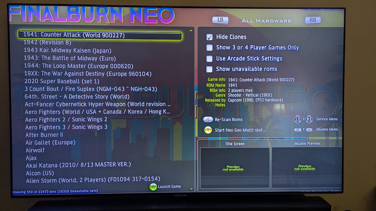 HackInformer's tweet photo. Now this is one mean emulator for the Xbox 360. This fbneo Handling multiple systems without a problem in classifying them all in one folder. Impressive for it's time and still the shit for the 360. https://t.co/dbFoNUx4qv