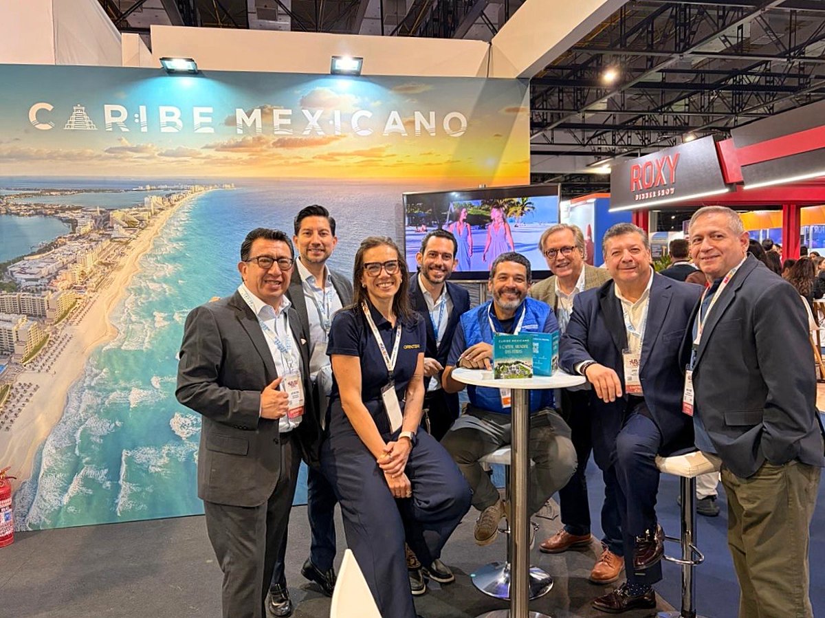 bernardocuetomx's tweet photo. Nos reunimos con el director comercial y el equipo de Orinter para dar continuidad a la campaña de este año y explorar nuevas acciones de promoción del Caribe Mexicano en Brasil.

La respuesta del mercado sigue siendo positiva: nos compartieron un crecimiento de 40% respecto al año pasado entre los principales touroperadores. Un dato que confirma el interés que existe por nuestros destinos y las oportunidades para seguir creciendo en este mercado.