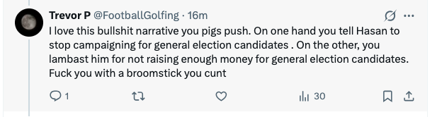 magi_jay's tweet photo. Me: "I'm so inspired by the @TheOmniLiberal's community fundraising for Democrats and Ukraine."

Hasan Piker fans: "You should be raped with a broomstick." https://t.co/phwF3MWvBE