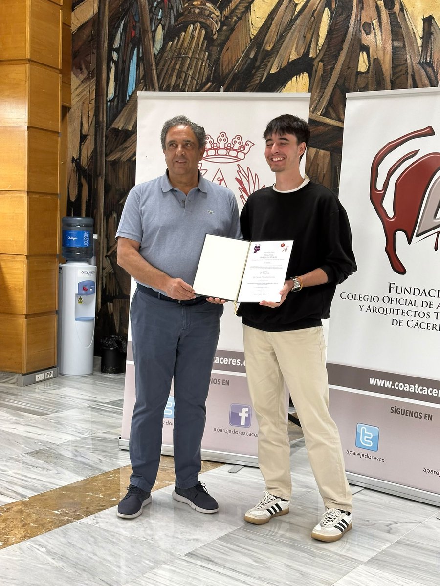 EPCC_Unex's tweet photo. 🏆 ¡Enhorabuena, César Cotallo! El egresado de la EPCC @infouex obtiene el tercer premio nacional del Consejo General de la Arquitectura Técnica por su PFG sobre la Torre de Espaderos de Cáceres.

💙 ¡Orgullo para la Escuela Politécnica de Cáceres! https://t.co/k7bfR6iIrX