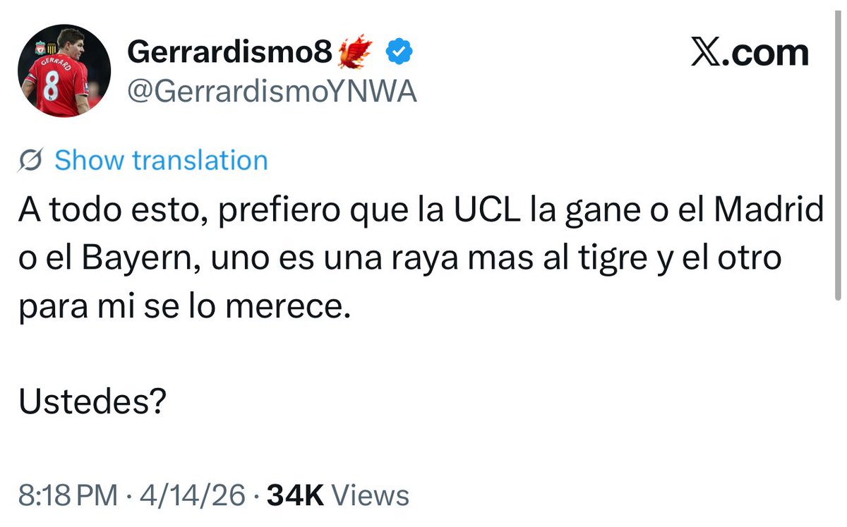 UCulemas's tweet photo. ¿Por qué siempre es la misma historia con estos “latinos seguidores de la Premier League”? Todos acaban siendo hinchas en secreto del @realmadrid.

¿Qué pasa? ¿Os da más crédito social ir de alternativos? Literalmente, el Madrid te roba dos finales de Champions, y tu conclusión es que el malo es el @FCBarcelona.

No sean ridículos, madridistas. Al menos disimulen.