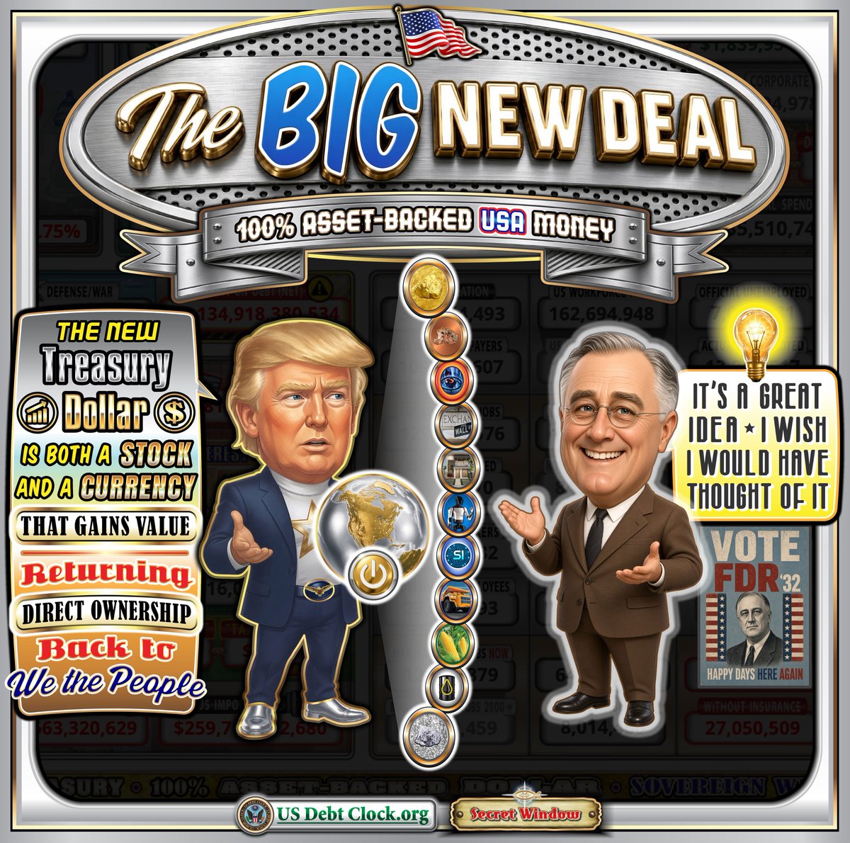 charliefreak1's tweet photo. JUST as Eye have been sharing with you for a Decade Now, the New Treasury Dollar will be BOTH a Stock and a Currency that ONLY EVER Gains in Value, and will become the Best and Safest Investment you have EVER Witnessed...

No More FED, No More Wall Street, No More Stock Market with ENDLESS SPECULATION, No More Banks, No More Debt, No More Drowning in Red Seas; just the Calm Comfort of KNOWING that You will Only Ever Need to Invest in Physical Gold, Physical Silver and the New, 100% Asset-backed, Treasury Dollar, that ONLY GROWS in Value the More that we use it...

Now, How's That for Simplicity, Wealth and Abundance and No More FEAR of Losing your Money through SCAM Investments...

Life is going to become SIMPLE for each of us, with SI Technology looking after MUCH of our Physical Labor, so that we will possess AMPLE Time for our Families and for Exercising both our Bodies and Brains...

The Big New Deal is EXACTLY what Adolf Hitler did in Germany, at the SAME TIME that FDR only Dreamed of Doing so in America. It wasn't a Question of FDR wishing that he would have Thought of this Idea, but having the COURAGE to actually do it, for we ALL KNOW what the Canaanites DID to Adolf Hitler and Germany for showing the Entire World THE WAY to Get Rid of the Canaanites; while FDR showed the World how to Try and Make the Best of a BROKEN and EVIL World...

The Big New Deal = 115 in Simple Gematria...
Freemasons = 115
Trump JFK = 115
Crown Chakra = 115
Intelligence = 115
Serenity = 115
Trinity = 115
White Lion = 115
Lion of Judah = 115
Number Nine = 115
Law and Order = 115
Mary Magdalena = 115
John Wayne = 115 (a Freemason & Law and Order)
Marco Rubio = 115
Jim Caviezel = 115
Resolute = 115
Returns = 115
Inspiring = 115
Trust Q = 115
White Owl = 115 (D.C. is the Shape of a White Owl)
Dream Weaver = 115
Akashic Record = 115
Emerald City = 115 (Eternal Life and Abundance)

and...

Trump Dance = 115 (Doing the Trump Dance Eternally)

Peace, Love, Safety, Security, Wealth, Abundance, Truth, Wisdom and One Nation Under God are ALL On Their Way through The Big New Deal...

Love, CF