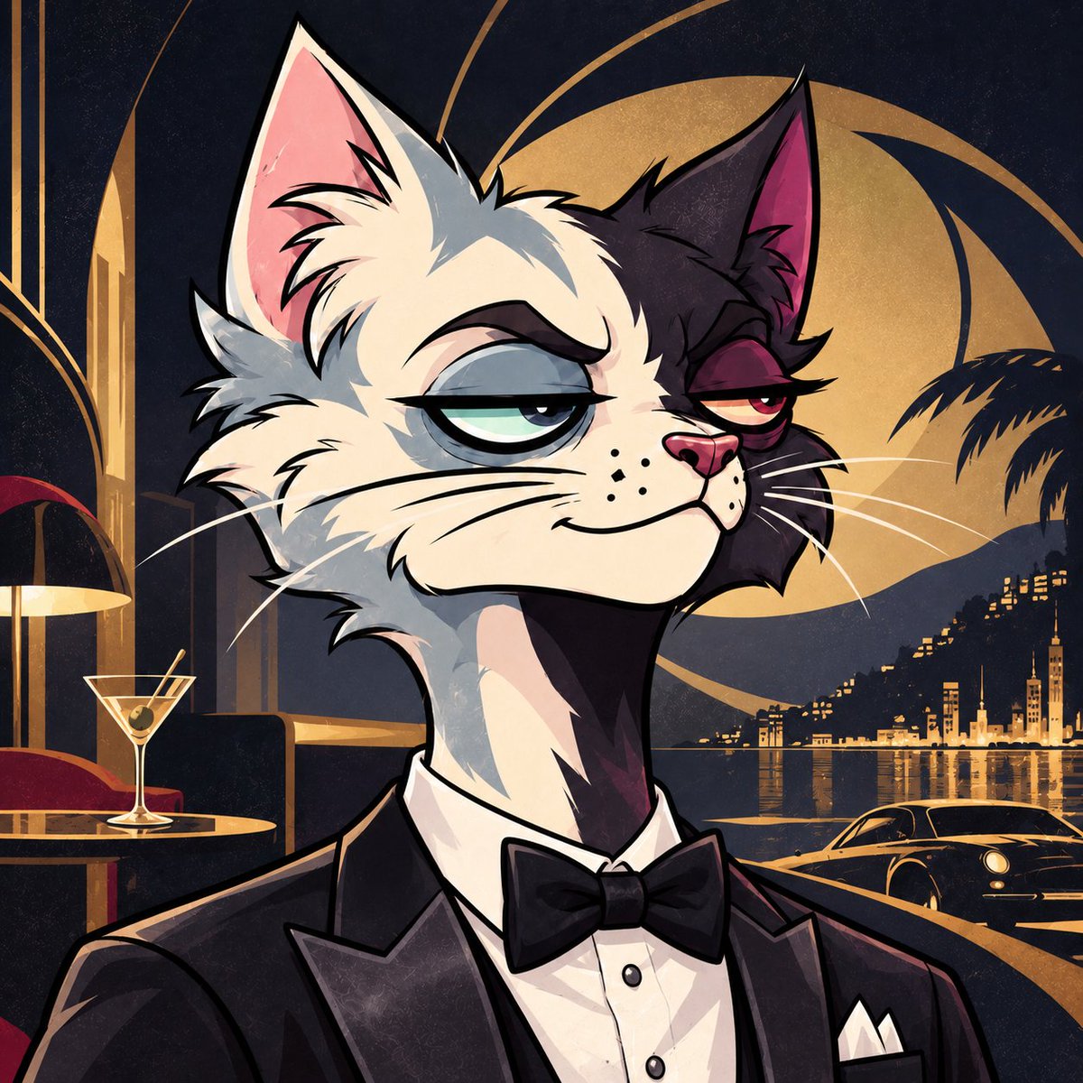 MadCatOnCro's tweet photo. The name’s $MAD 
Mad Cat 🍸 https://t.co/g0WxDlviRy