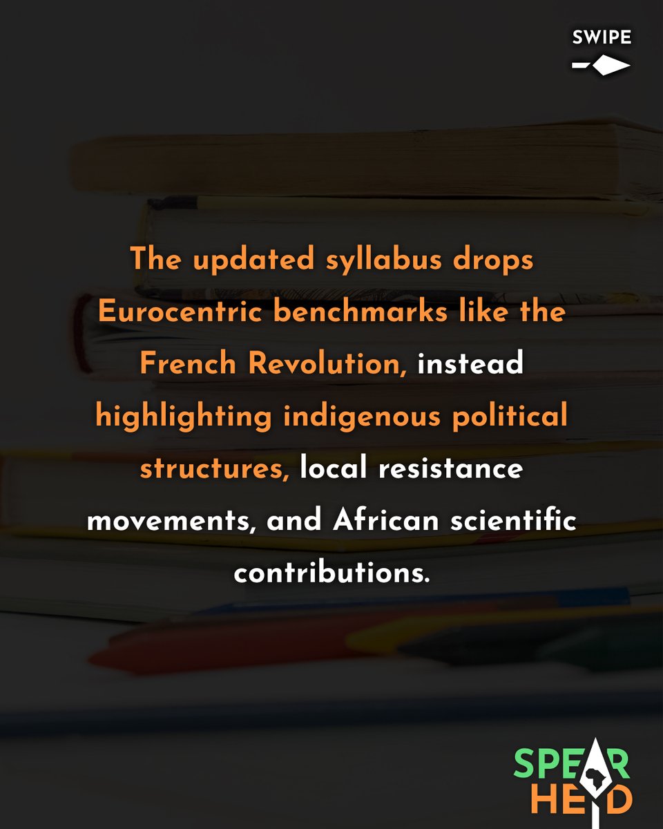 Spearhead_Af's tweet photo. Burkina Faso Overhauls Its Curriculum to Reclaim African History

Burkina Faso is officially overhauling its national curriculum to strip out colonial biases, replacing terms like "explorers" and "conquerors" with "invaders" and "spies" in history, geography, and citizenship textbooks.

The reform introduces 54 new lessons from primary through secondary school that drop Eurocentric benchmarks in favor of indigenous political structures, local resistance movements, and African scientific contributions.

By emphasizing that African societies existed and thrived long before European contact, this  initiative plans to correct decades of distorted narratives and reclaim the continent's true history.