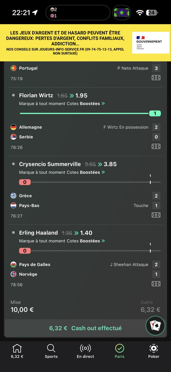 LeMaudit8z's tweet photo. Ptdrrr mais c’est quoi ce poulet ? Seulement le 2ième jour que j’utilise bet 365 mais ça tabasse Winamax en terme de cash out https://t.co/4aaJLERyKi