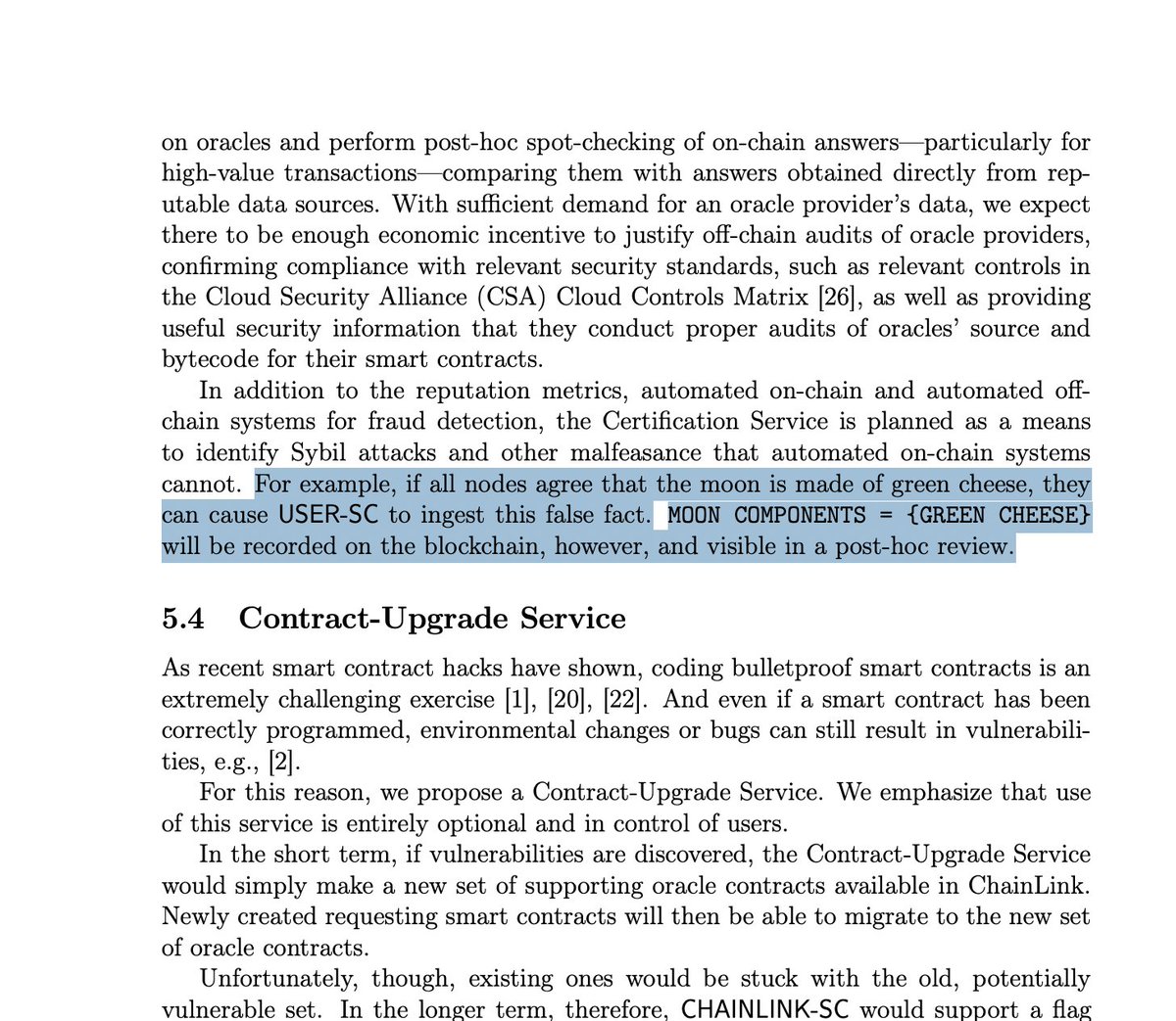 STABLE_SAUL's tweet photo. @ThatMaul @chainlink @SergeyNazarov @therollupco @CheeseCoinX From Chainlink White Paper https://t.co/CvbB4ZQBJ2