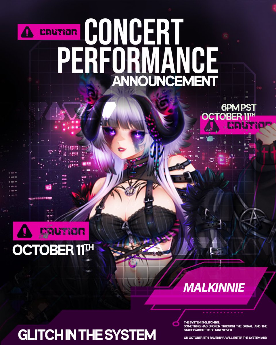 malkinnievt's tweet photo. 🩷there’s a ₲Ⱡł₮₵Ⱨ in the system… 🩵

SO HAPPY TO SHARE I’LL BE PERFORMING IN @RavennaNya’s DEBUT CONCERT!!! 

i couldn’t be more excited to see my baby debut, and i’m honored to be a part of it with her!! 🥹🐾 

october 11th, 6pm pst | 8pm cst

#GlitchInTheSystem https://t.co/y484cXcv90