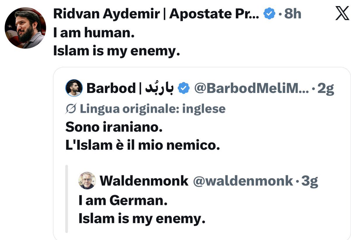 SusannaLalla's tweet photo. I am Italian I’m a woman
Islam is my enemy 
Of course https://t.co/84krsCff61