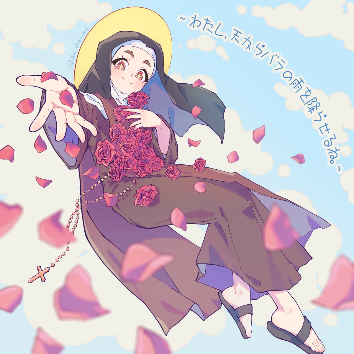 An_dres_art's tweet photo. Happy feast of the Little Flower, Saint Therese, our beloved. ❤️🌹 https://t.co/Pp3sNsQZYJ