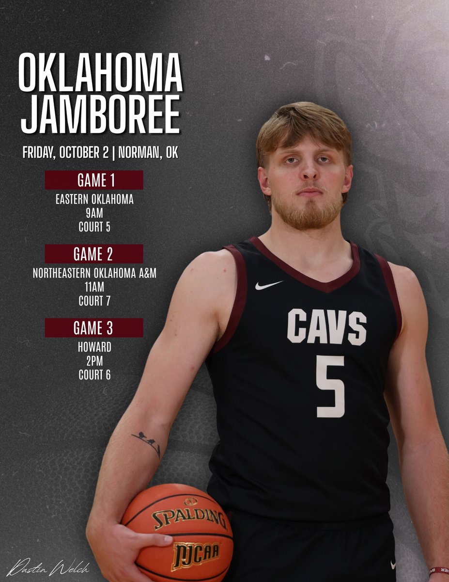 bpcc_basketball's tweet photo. Hoops on the road. 🏀⚔️ Cavs are in Norman for the Oklahoma Jamboree. Time to compete!
Friday's Schedule:
9am vs Eastern Oklahoma (Court 5)
11am vs Northeastern Oklahoma A&M (Court 7)
2pm vs Howard (Court 6)
#GoCavs #SwordsUp #BPCCproud #NJCAA #JuCoHoops #RegionXIV https://t.co/3CKbzxJjkl