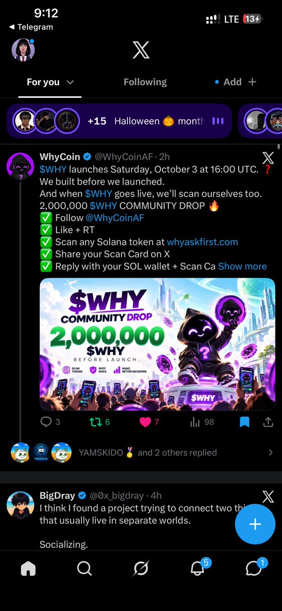 zayla_ox's tweet photo. @WhyCoinAF Glad I’m Early on $WHY but i gotta $ASKFIRST why haven’t i seen you Spaces? 

SOL - A7z8aHwBJtQ9jLa2MBBvfhgsgMzWnNPNRgo4iHqaVKD1

Notifications on, gotta be early on $WHY on Saturday https://t.co/ebBYzqV1td