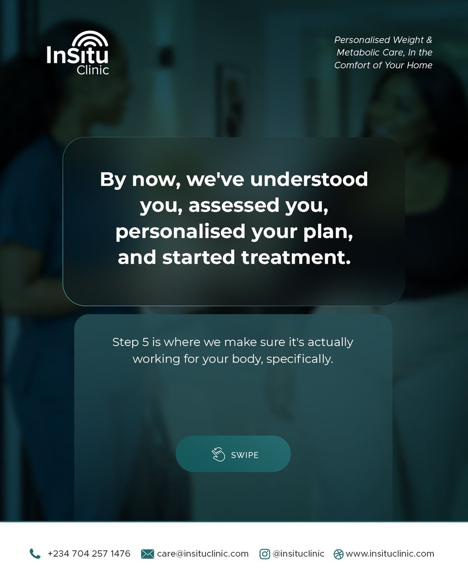 InSituClinic's tweet photo. Effective metabolic health management requires ongoing support, monitoring, and personalized care, not just a prescription or diet plan.

Step 5 of your InSitu journey focuses on ongoing monitoring and personalized support. https://t.co/ea9jNdoLuQ