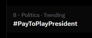 symphony_eleven's tweet photo. Trump is going viral for being the #PayToPlayPresident ???

literally going viral and trending

https://t.co/nLo31NeTTL

https://t.co/lNcchBWkfU
https://t.co/k0wGyY1Rt1 https://t.co/1E6SeHa95A