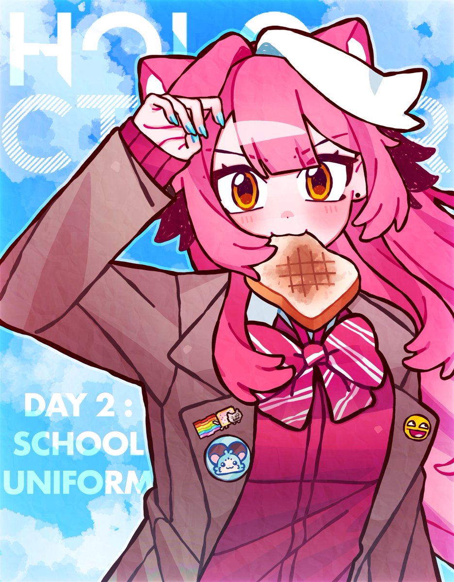 madchaco's tweet photo. day 2 - school uniform
#holoctober #RaorArt https://t.co/GE1itRV9TF