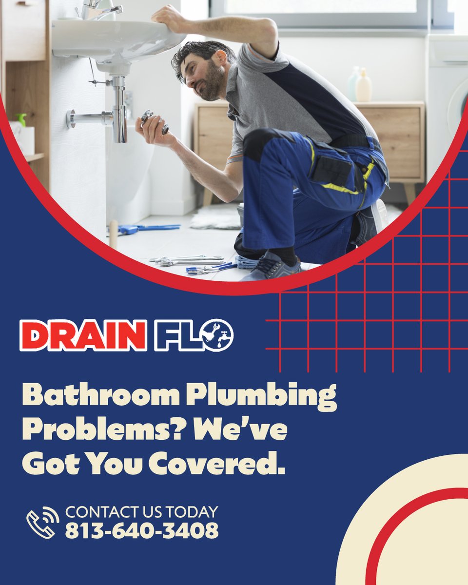 drainfloplumber's tweet photo. A dripping faucet, clogged sink, or weak shower flow can quickly become a bigger headache. Drain Flo Plumbing provides reliable bathroom plumbing repairs and fixture services for Tampa homeowners.
📞 813-640-3408

https://t.co/7TCfWXqK9Y

#TampaPlumber #BathroomPlumbing  #TampaFL https://t.co/jLf0a93Sng
