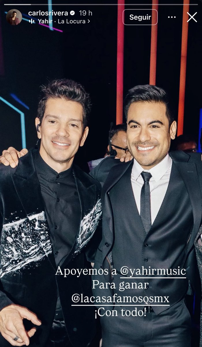 Raulgutierrez's tweet photo. 🔥 ¡Carlos Rivera pide apoyo para su amigo Yahir! 🙌🏻

El cantante se sumó a la petición de apoyo para que Yahir pueda convertirse en el gran ganador de La Casa de los Famosos México 🏆📺 https://t.co/efRiIysb9v