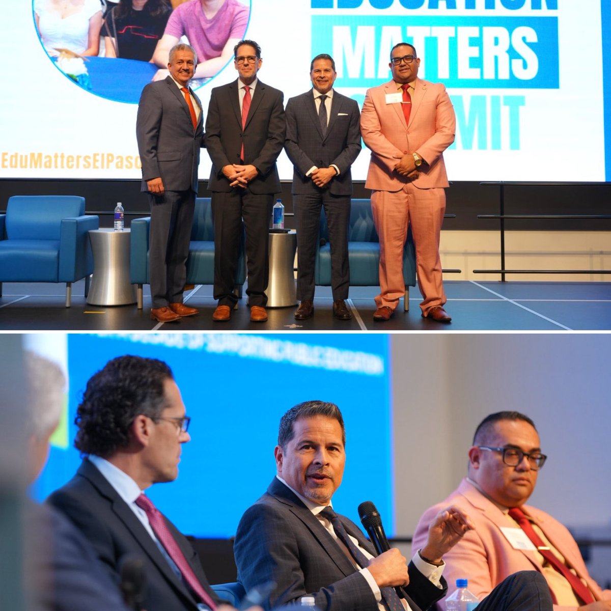 SocorroISD's tweet photo. #TeamSISD was proudly represented at today’s CREEED Education Matters Summit! Superintendent James Vasquez, Assistant Superintendent Carlos Guerra and School Improvement Officer Jina Pacheco joined regional education leaders in panel discussions, sharing their expertise and insights on student achievement, innovation and educational opportunities.
Thank you to the organizers and participants for bringing our region together for these important conversations!