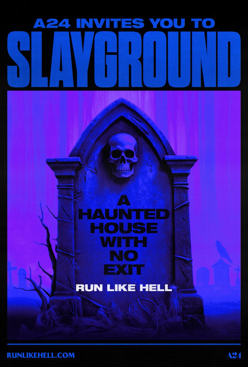 BDisgusting's tweet photo. A haunted house with no exit.

New posters for A24's SLAYGROUND.

From director Jeremy Saulnier.

Coming soon. https://t.co/S7SBeCi3Yt