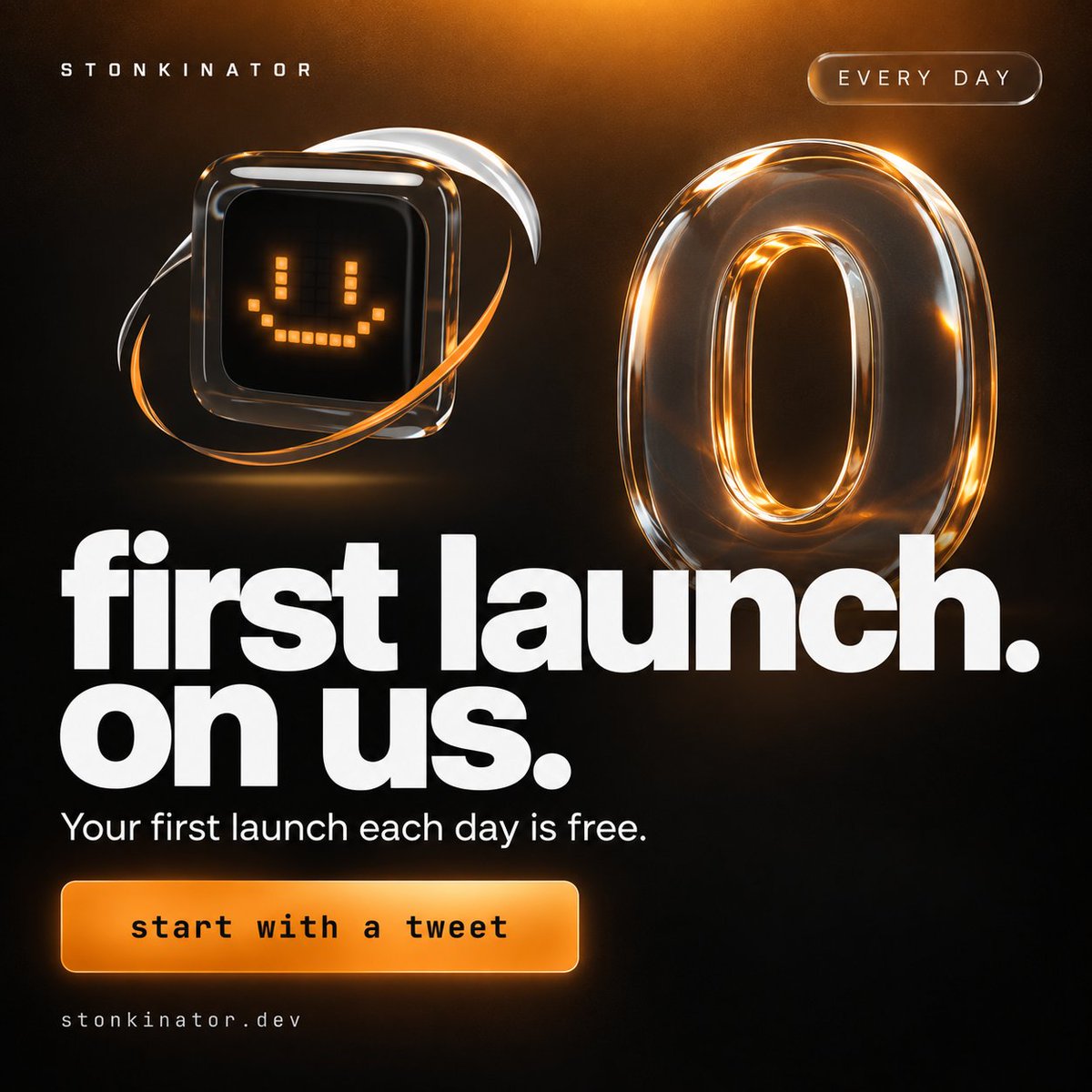 Stonkinatordev's tweet photo. Launch a coin. Pair it with anything. All from a tweet.
Your first launch each day is free. Every day.
You bring the idea. We cover the launch.
https://t.co/AqCHbsBar8 https://t.co/lY6gxqkVLo