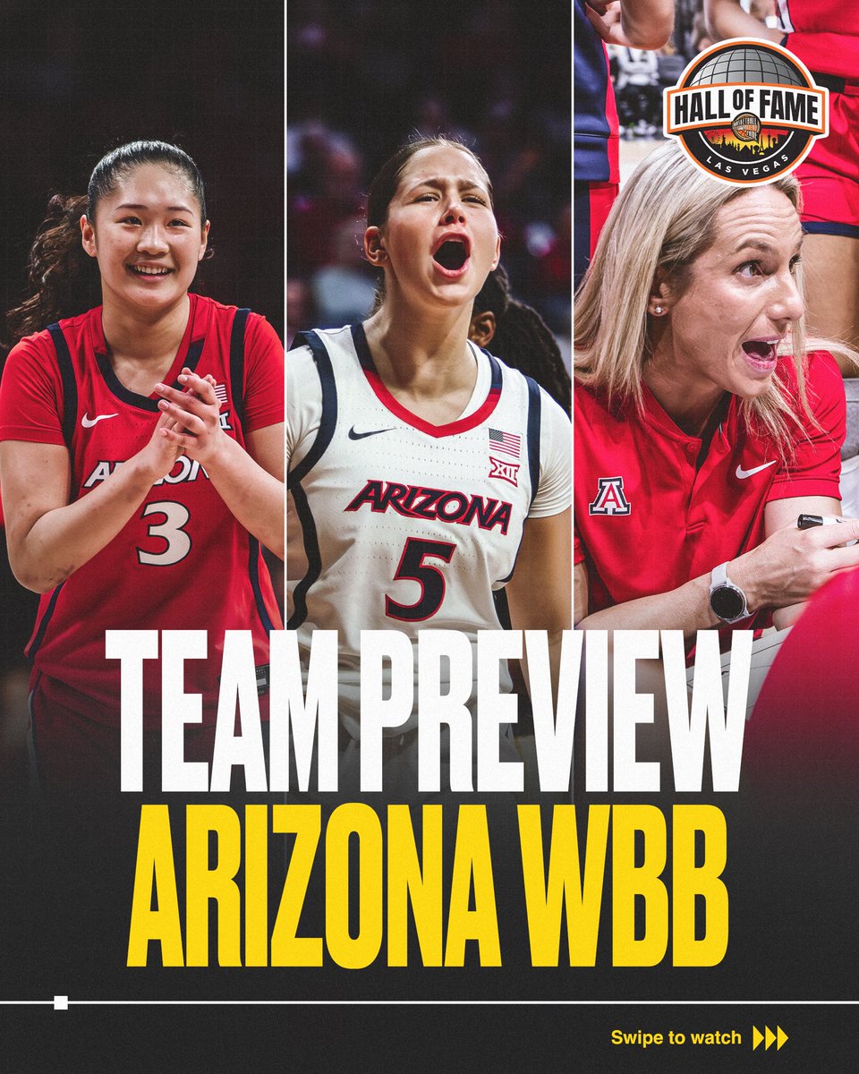 hofseries's tweet photo. Hall of Fame Series Las Vegas Team Preview. 🏆

🏀 @ArizonaWBB 
🗓️ November 2nd
📍 @TMobileArena 
🎥: @ArizonaWBB 

#HOFSeries | #BearDown | #HoophallU https://t.co/jU8JCyyQCh