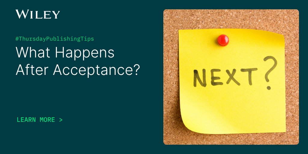 WileyBrainPsych's tweet photo. Your paper is accepted—what’s next?
✔ Review proofs
✔ Sign your license
✔ Return corrections quickly
These steps help ensure fast publication.

Learn more about the process https://t.co/GbtlNdlu4T
#ThursdayPublishingTips https://t.co/7C1IVmLqSB