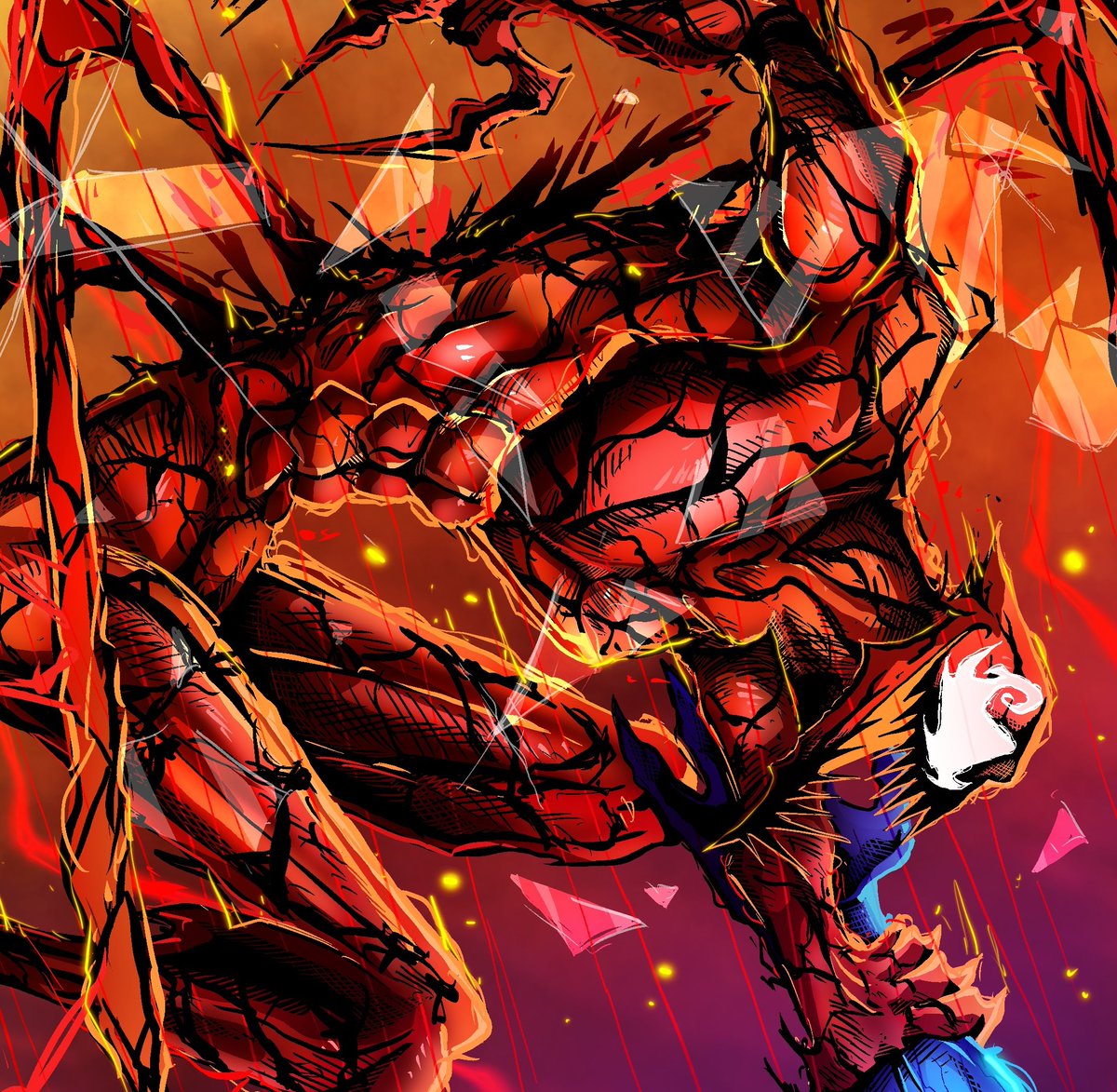 DarkAge_Art's tweet photo. VENOM v CARNAGE 🩸
"Death to you, Father" https://t.co/xqaAi6Ukt3
