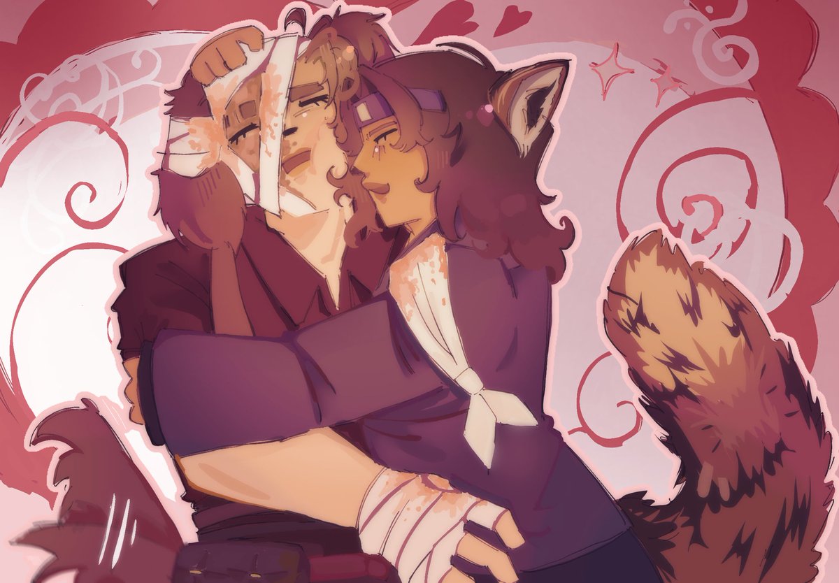 schpoofies's tweet photo. you are not fooling anyone by looking inconvenienced jonathan your tail is WAGGING!!!!

yuri dog/fox #jonafies commish from @Zayballism 💟 karu did an absolutely incredible job drawing my request!!! they look so so so cute pleaaase perceive them 🥹💝 https://t.co/OBxgsAZjVF